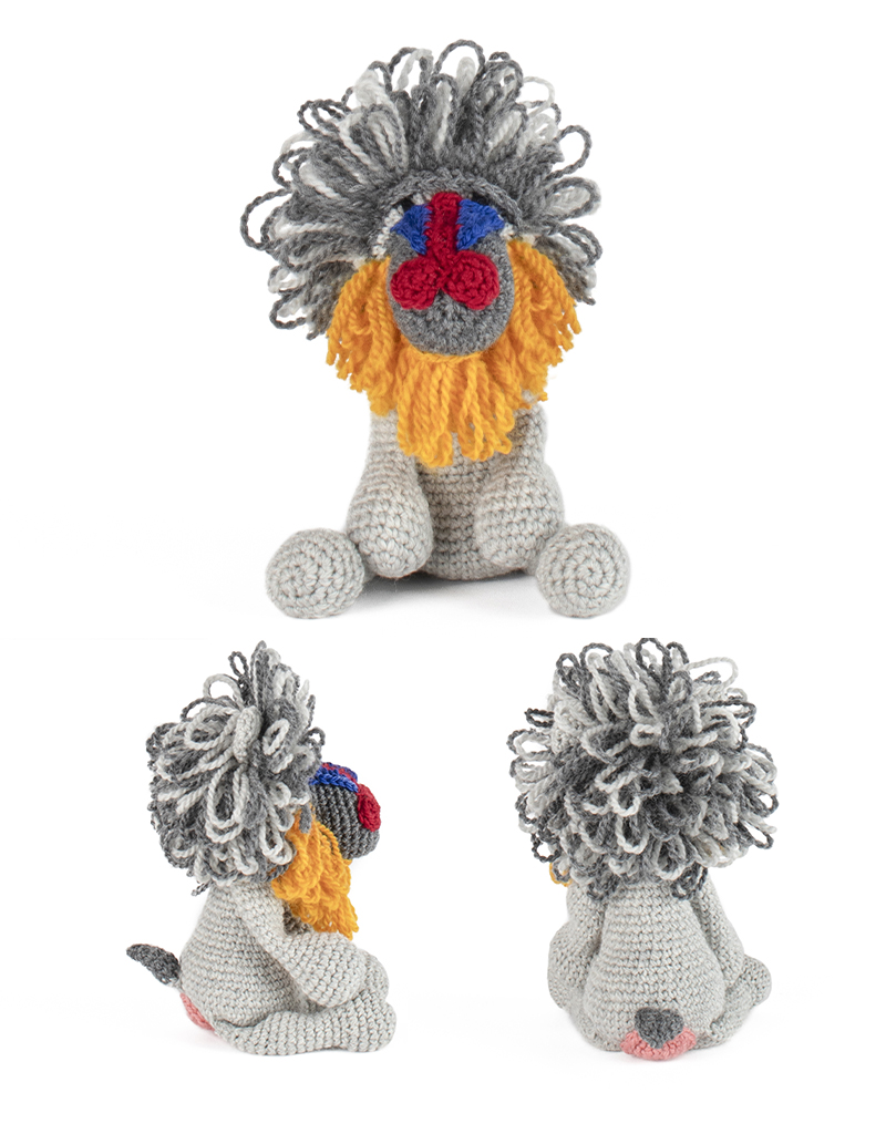 toft ed's animal zeus mandrill amigurumi crochet